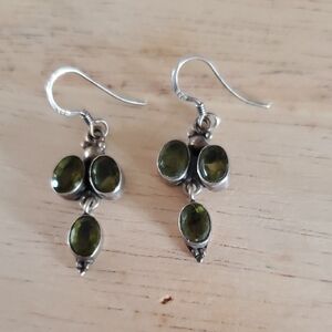 Peridot and Sterling Chandelier Earrings